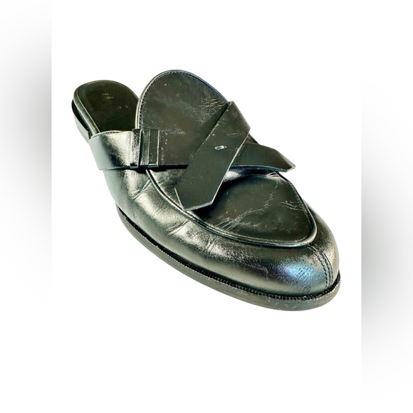 Frame Denim Le Willoughby Black Leather Slide/ Mules US 7.5 - Picture 8 of 15